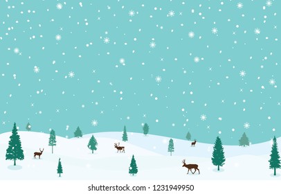 Winter Snow Snowflake Pine Nature Illustration Landscape
