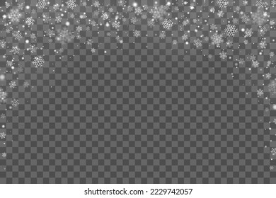 Winter snow and snowflakes arch. Vector