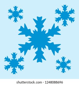 Winter snow snowflakes quality vector illustration cut