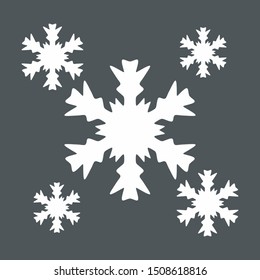 Winter snow snowflakes quality vector illustration cut