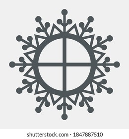 Recorte vectorial de calidad de la ventana de copo de nieve de invierno