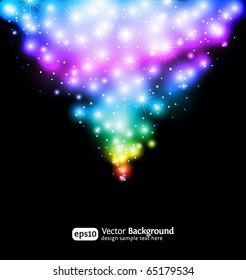 Winter snow and star background. Eps 10 color gradient background