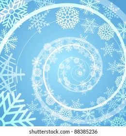 Fondo de espiral de tormenta de nieve en invierno