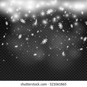 Winter with snow in transparent background