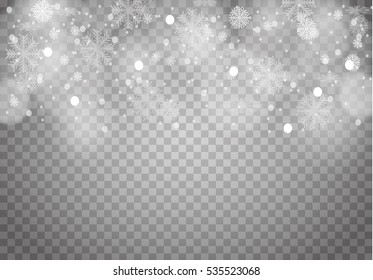 Winter with snow in transparent background
