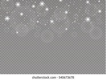 Winter with snow in transparent background