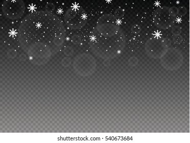Winter with snow in transparent background