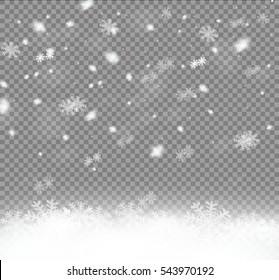 Winter with snow in transparent background
