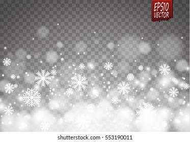 Winter with snow in transparent background
