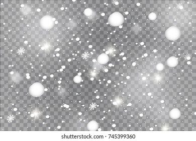 Winter with snow in transparent background