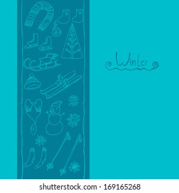 Winter and snow utensils. Vector