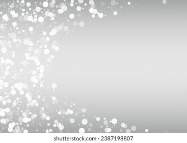 Winter Snow Vector Silver Background. Falling Blizzard Illustration. Gray New Texture. Xmas Snowfall Banner.