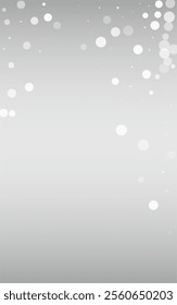 Winter Snow Vector Silver Background. Abstract Blizzard Card. Light Holiday Design. Fantasy Snowflake Texture.