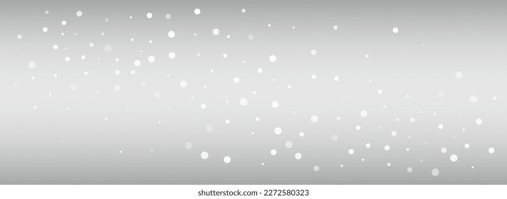 Winter Snow Vector Silver Panoramic Background. Abstract Snowflake Transparent. Light Falling Card. Christmas Snowfall Design.