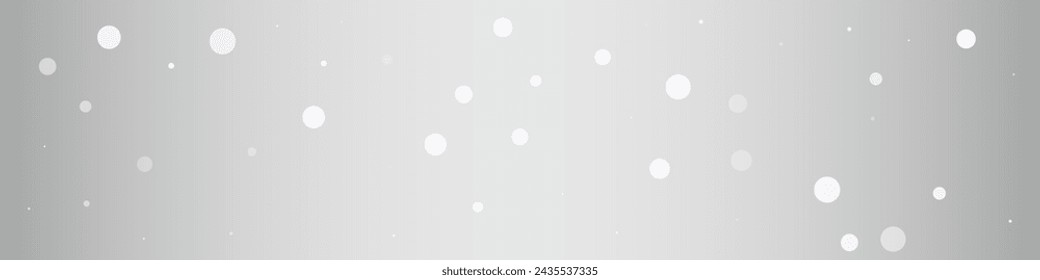 Winter Snow Vector Silver Panoramic Background. Xmas Snowfall Illustration. Gray Sky Card. Fantasy Blizzard Pattern.