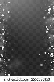 Winter Snow Vector Transparent Background. Xmas Blizzard Design. White New Illustration. Abstract Snowfall Holiday.