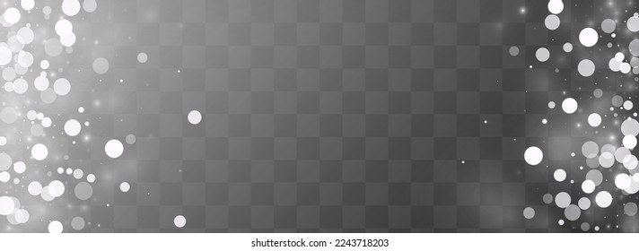 Winter Snow Vector Transparent Panoramic Background. Sky Snowflake Backdrop. White New Holiday. Falling Snowfall Illustration.
