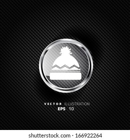 Winter snowboard cap icon