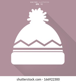 Winter snowboard cap icon