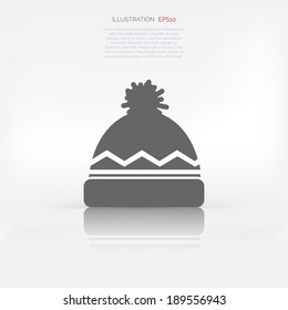Winter snowboard cap icon