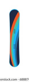 Winter snowboard isolated vector icon. Outdoor activity, nature traveling, snowboarding equipment element.