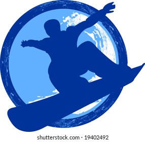 Winter snowboarder t-shirt design vector