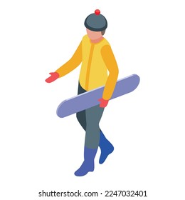 Winter snowboarding icon isometric vector. Active sport. Extreme action