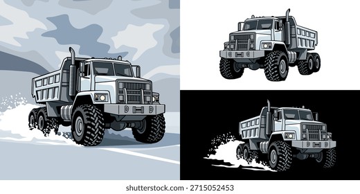 Winter Schneekatze Fahrzeug Flaches Design