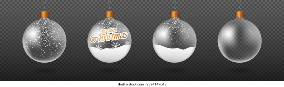 Winter snowfall 3d Christmas ball toy vector