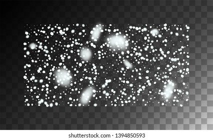 Winter Snowfall Background. Christmas Magic Illustration. Background with Isolated Fall of Snow. Fantasy  Snowstorm Illustration Design.