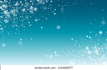 Winter Snowfall Background. Happy Winter Holiday Illustration Template. Background with Flying Snowflakes. Fantasy  Snowstorm Illustration Design.