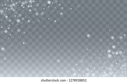 Winter Snowfall Background. Holiday Illustration for Merry Christmas Card. Glitter White Snow Background. Magic Blizzard Illustration Design.