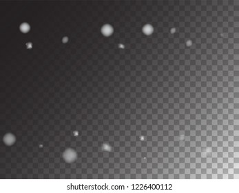 Winter Snowfall Ice Texture Vector Transparent Background. Realistic Snow Confetti Isolated Snowflake Scatter Falling Down. Gray Scale Funky Realistic Snow Confetti, Christmas, New Year Decoration
