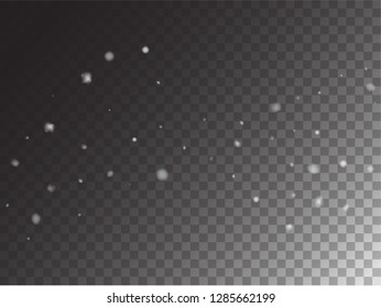 Winter Snowfall Ice Texture Vector Transparent Background. Realistic Snow Confetti Isolated Snowflake Scatter Falling Down. Random Moving Realistic Snow Confetti, Christmas New Year Frost Decoration