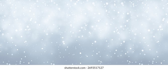Nevada De Invierno Sobre Fondo Azul Con Suave Efecto Bokeh, Perfecto Para Navidades, Festiva Y Diseños Estacionales De Año Nuevo. Ilustración vectorial.