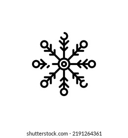 Winter, Snowfall, Snow, Snowflake Dotted Line Icon Vector Illustration Logo Template. Suitable For Many Purposes.