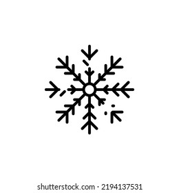 Winter, Schneefall, Schnee, Schneeflocke mit gepunkteter Linie Symbol Vektorgrafik Logo Vorlage. Geeignet für viele Zwecke.