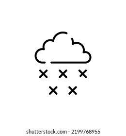 Plantilla De Logotipo De Ilustración De Icono De Línea Dotada De Snowfall, Winter, Snow, Snowflake, Snowflake. Adecuado Para Muchos Fines
