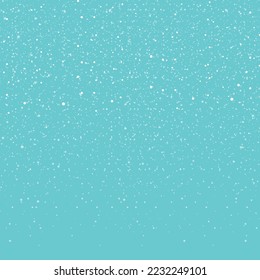Winter snowfall and snowflakes on light blue background. Cold winter Christmas and New Year background