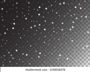 Winter Snowfall Vector Holidays on Transparent Background. Isolated Snowflake Scatter, Realistic Snow Confetti Falling Down. Textured Realistic Snow Confetti, Christmas, New Year Decoration Element