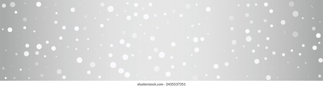 Winter Snowfall Vector Silver Panoramic Background. Abstract Blizzard Transparent. Gray Holiday Design. Sky Snow Wallpaper.