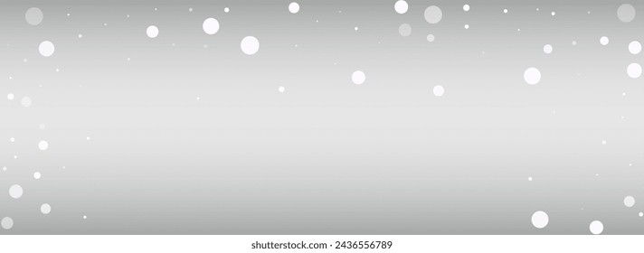 Winter Snowfall Vector Silver Panoramic Background. Abstract Snow Wallpaper. Gray New Backdrop. Fantasy Snowflake Transparent.