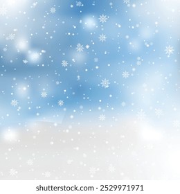 Winter Snowflake Background for Christmas Cards and New Year Celebrations. Vector.