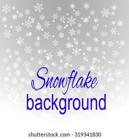Winter snowflake background.For Christmas posters, greeting cards, web design.Vector illustration