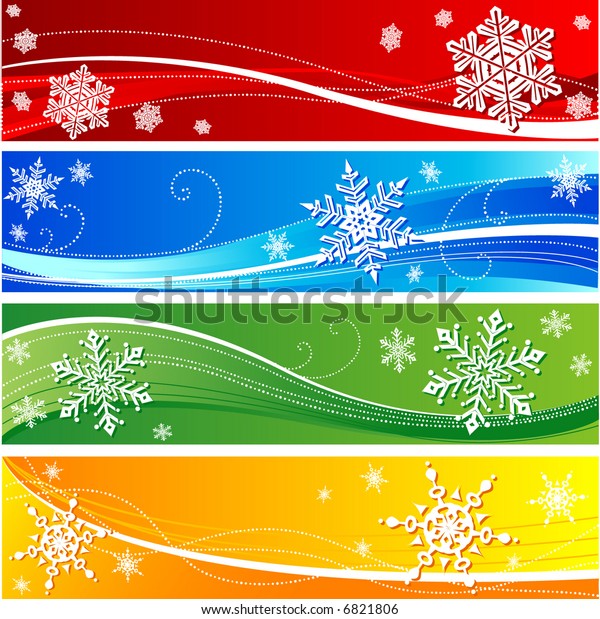 Winter Snowflake Banners Stock Vector (Royalty Free) 6821806 | Shutterstock