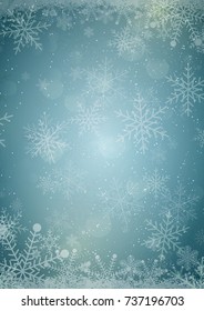 The winter snowflake border with snow paper background