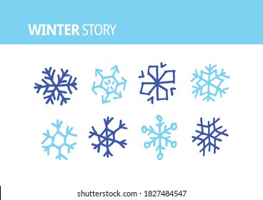 Niños con copos de nieve pintados a mano