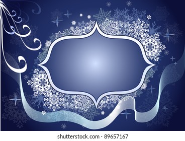 Winter snowflake frame with copy space.