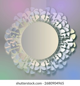 Winter snowflake frame with frosty border and glowing icy texture, festive holiday background template for greeting text or photo design