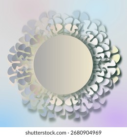 Winter snowflake frame with frosty border and glowing icy texture, festive holiday background template for greeting text or photo design